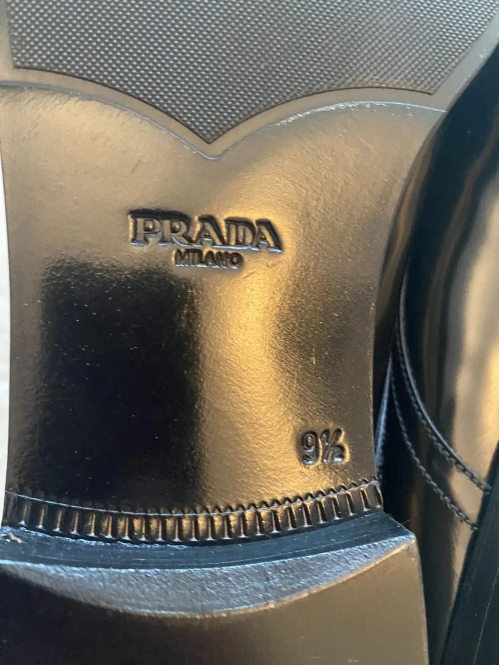 Prada Black Leather Derby Size 10.5 NWT